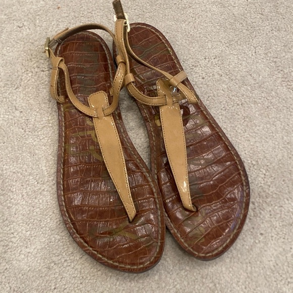 Sam Edelman sandals tan patent leather 7.5 - Picture 1 of 4